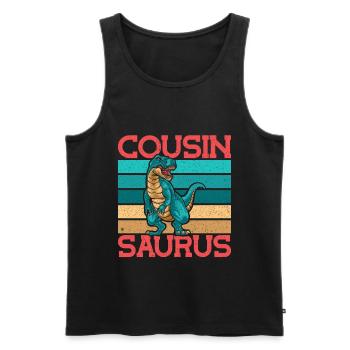 Cousin-Saurus T Rex Dinosaurier Cousin Saurus Jung - Männer Premium Bio Tank Top - Schwarz - Vorne - Michal (187cm)