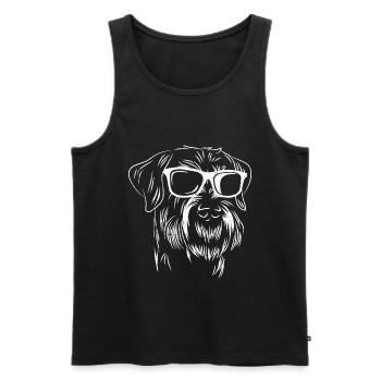 Riesenschnauzer Vintage Retro Giant Schnauzer Hund - Männer Premium Bio Tank Top - Schwarz - Vorne - AI Model Male 178 light (178cm)