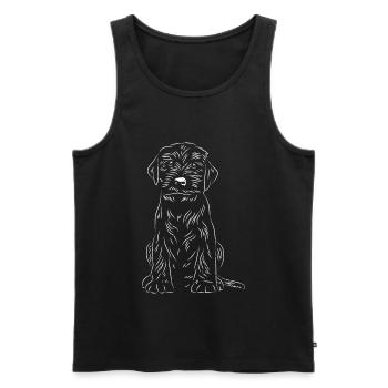 Riesenschnauzer Giant Schnauzer Vintage Retro Hund - Männer Premium Bio Tank Top - Schwarz - Vorne - AI Model Male 178 light (178cm)