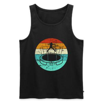 Trampoline Vintage Gift Retro Trampolining Sport F - Männer Premium Bio Tank Top - Schwarz - Vorne - Michal (187cm)