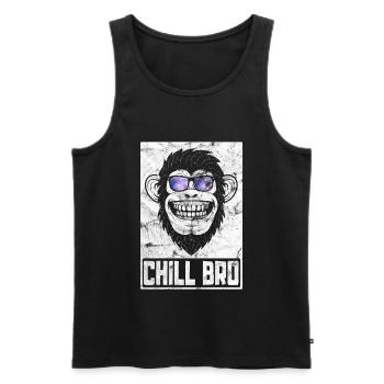 Chill Bro - Cooler Affe mit Sonnebrille Geschenkid - Männer Premium Bio Tank Top - Schwarz - Vorne - Michal (187cm)