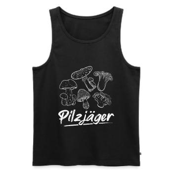 PILZJÄGER Pilze Sammeln Pilzsammler Pilzsaison Pil - Männer Premium Bio Tank Top - Schwarz - Vorne - Michal (187cm)