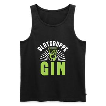 Blutgruppe Gin Liebhaber Gin Getränk Geschenkidee - Männer Premium Bio Tank Top - Schwarz - Vorne - Michal (187cm)
