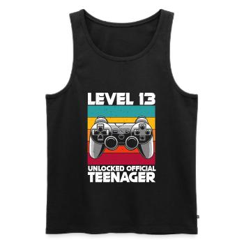 Offiziell Teenager 13.Geburtstag Geschenk Level 13 - Männer Premium Bio Tank Top - Schwarz - Vorne - Michal (187cm)