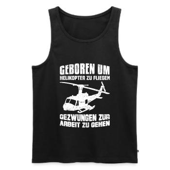 Helikopter fliegen geboren Hubschrauber Arbeit gez - Männer Premium Bio Tank Top - Schwarz - Vorne - AI Model Male 178 light (178cm)