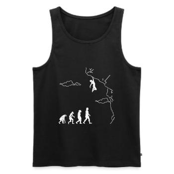 Klettern Bouldern Evolution Bergsteigen Kletterer - Männer Premium Bio Tank Top - Schwarz - Vorne - AI Model Male 178 light (178cm)