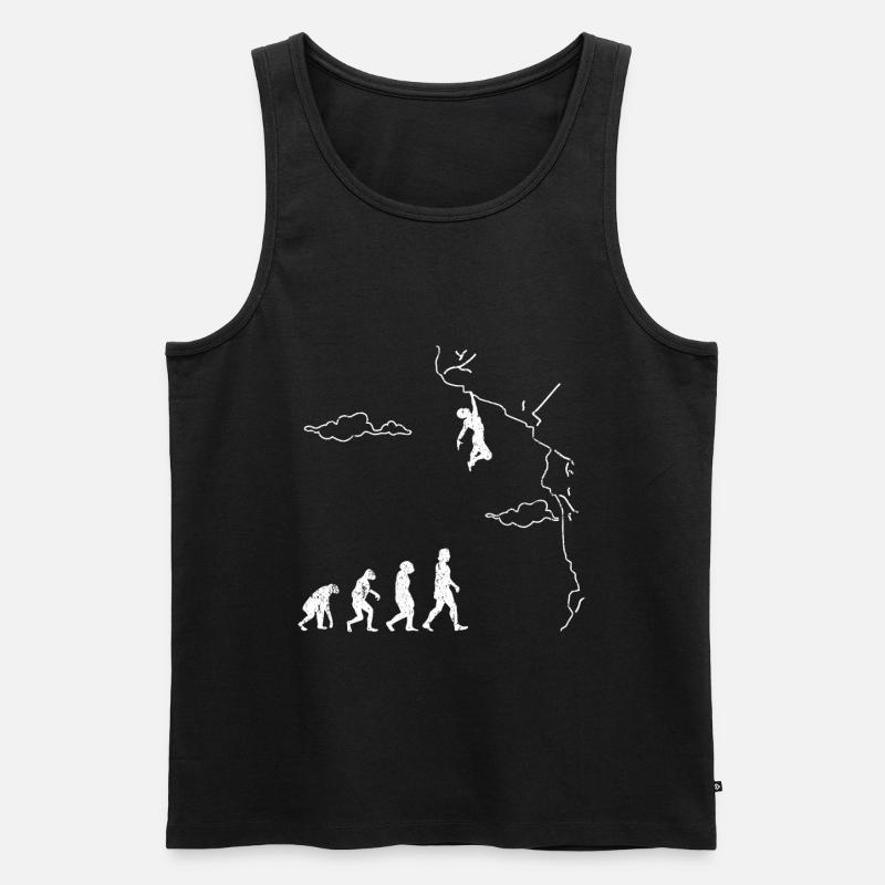 Klettern Bouldern Evolution Bergsteigen Kletterer - Männer Premium Bio Tank Top - Schwarz