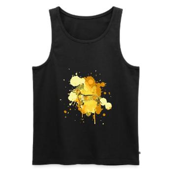 Dachshund Dackel Rauhaardackel Kunst für Hundelieb - Männer Premium Bio Tank Top - Schwarz - Vorne - Michal (187cm)