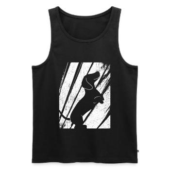 Dackel Dachshund Silhouette Retro Vintage Motiv - Männer Premium Bio Tank Top - Schwarz - Vorne - Michal (187cm)