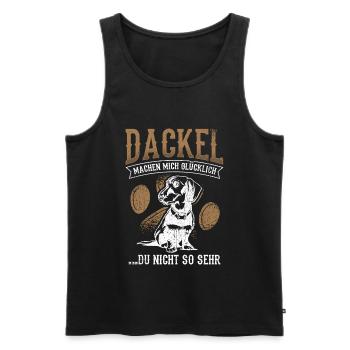 Dackel machen mich Glücklich Dackel Dachshund Spru - Männer Premium Bio Tank Top - Schwarz - Vorne - AI Model Male 178 light (178cm)