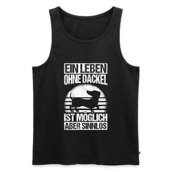 Dackel Dackelhund Ein leben ohne Dackel ist sinnlo - Männer Premium Bio Tank Top - Schwarz - Vorne - AI Model Male 178 light (178cm)