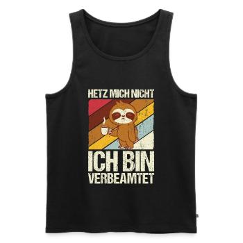 Hetz mich nicht ich bin verbeamtet - Beamtung Beam - Männer Premium Bio Tank Top - Schwarz - Vorne - AI Model Male 178 light (178cm)
