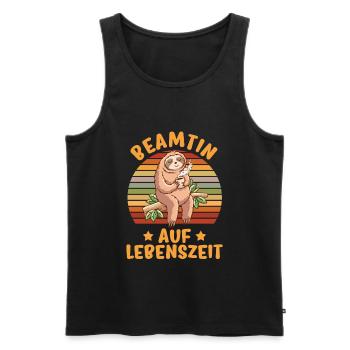 Beamtin auf Lebenszeit - Beamtin Kaffee Beamtin Ge - Männer Premium Bio Tank Top - Schwarz - Vorne - AI Model Male 178 light (178cm)