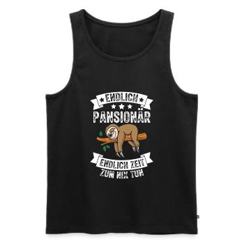 Rentner Endlich Pensionär Endlich nix tun Rente - Männer Premium Bio Tank Top - Schwarz - Vorne - Michal (187cm)