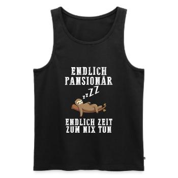 ENDLICH Pensionär ENDLICH ZEIT ZUM NIX TUN Geschen - Männer Premium Bio Tank Top - Schwarz - Vorne - Michal (187cm)