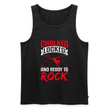 Klettern Bouldern chalked locked and ready to rock - Männer Premium Bio Tank Top - Schwarz - Vorne - Michal (187cm)