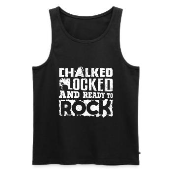 Klettern Bouldern chalked locked and ready to rock - Männer Premium Bio Tank Top - Schwarz - Vorne - Michal (187cm)
