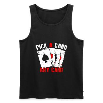 Kartenmagie Magier - Pick A Card Any Card - Männer Premium Bio Tank Top - Schwarz - Vorne - AI Model Male 178 light (178cm)