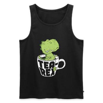 Tea-Rex Süßer T Rex Dinosaur Dino Tee Liebhaber - Männer Premium Bio Tank Top - Schwarz - Vorne - Michal (187cm)