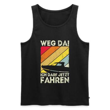 Weg Da! Bootsführerschein Bestanden Kapitän Boot G - Männer Premium Bio Tank Top - Schwarz - Vorne - Michal (187cm)