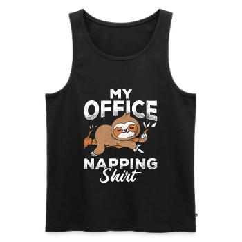 This Is My Office Napping Shirt Faultier Geschenk - Männer Premium Bio Tank Top - Schwarz - Vorne - Michal (187cm)