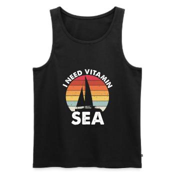 Kapitän Boot Segelschein Segeln Geschenk Segler Sp - Männer Premium Bio Tank Top - Schwarz - Vorne - AI Model Male 178 light (178cm)