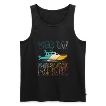 Weg Da! Ich darf jetzt Fahren Bootsführerschein Be - Männer Premium Bio Tank Top - Schwarz - Vorne - Michal (187cm)