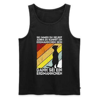 Sei immer du selbst, außer du kannst ein Erdmännch - Männer Premium Bio Tank Top - Schwarz - Vorne - AI Model Male 178 light (178cm)
