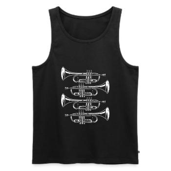 Retro Vintage Trompete Geschenkidee Trompeten Spie - Männer Premium Bio Tank Top - Schwarz - Vorne - Michal (187cm)