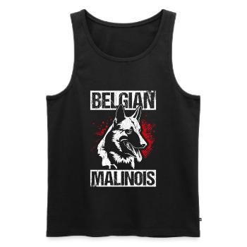 Belgian Malinois Hunde - Männer Premium Bio Tank Top - Schwarz - Vorne - AI Model Male 178 light (178cm)
