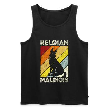 Belgian Malinois Hunde - Männer Premium Bio Tank Top - Schwarz - Vorne - AI Model Male 178 light (178cm)