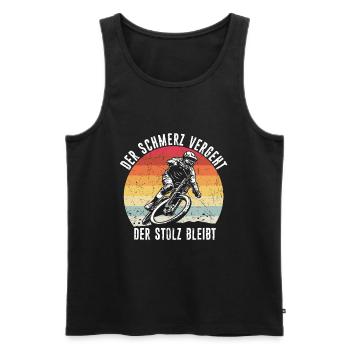 Mountainbike MTB Geschenk BMX Shirt MTB Spruch - Männer Premium Bio Tank Top - Schwarz - Vorne - Michal (187cm)