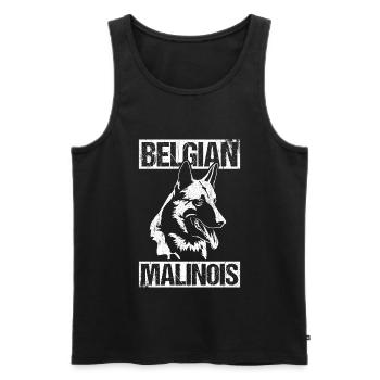 Belgian Malinois Hunde - Männer Premium Bio Tank Top - Schwarz - Vorne - AI Model Male 178 light (178cm)