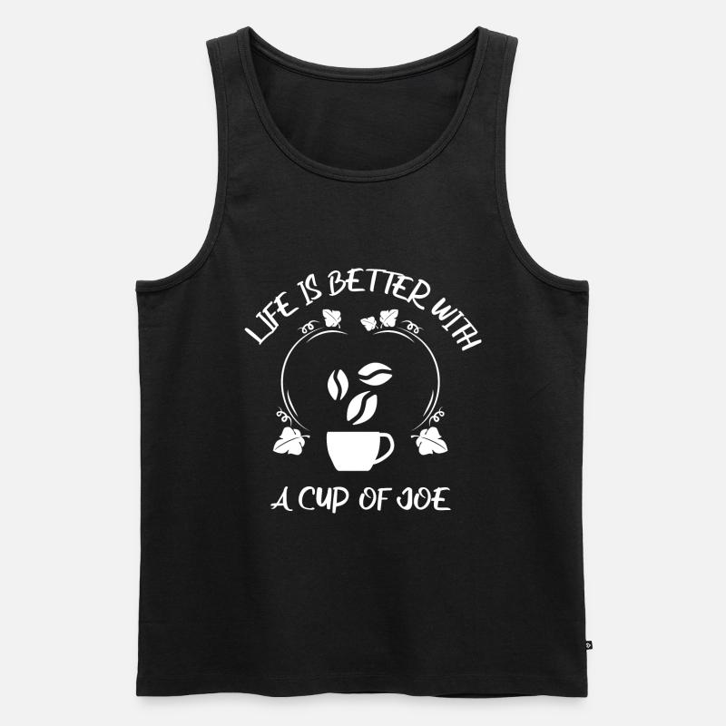 Kaffee Espresso Käffchen - Männer Premium Bio Tank Top - Schwarz