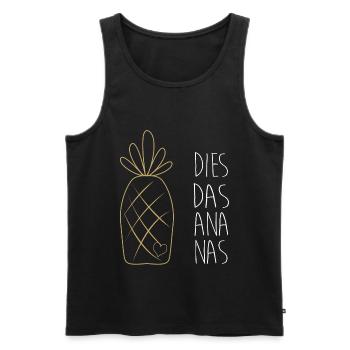ananas - Débardeur bio Premium Homme - noir - Devant - AI Model Male 178 light (178cm)