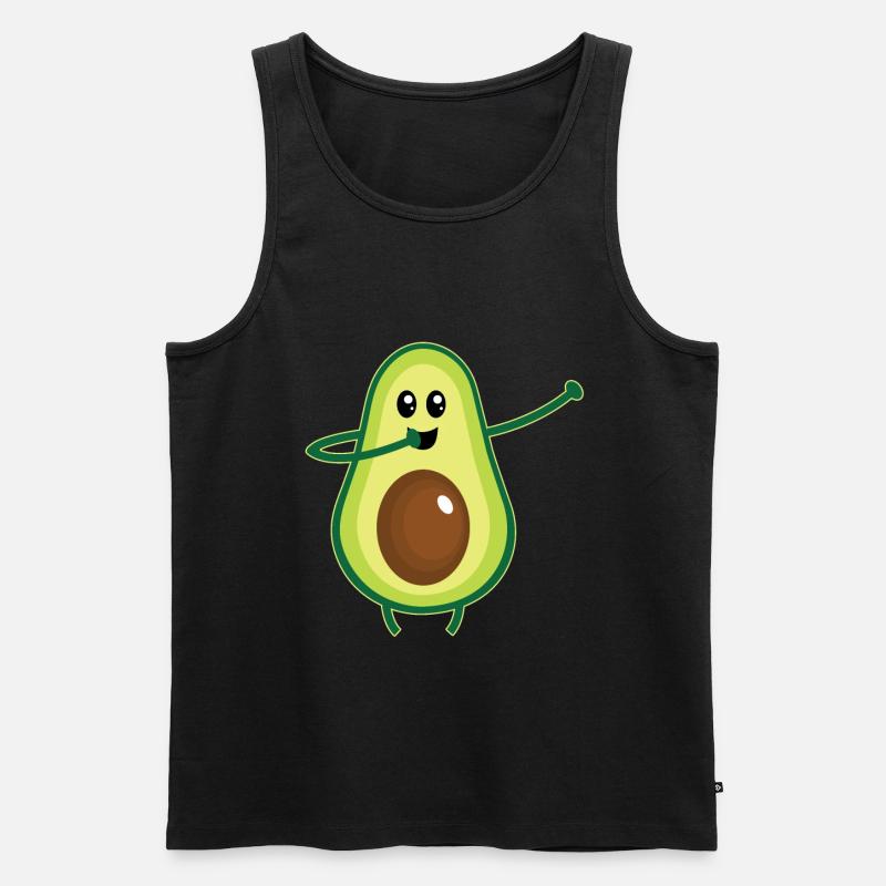 Tupfende Avocado - Männer Premium Bio Tank Top - Schwarz