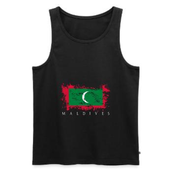 Maldives maldives asie drapeau drapeau tropiques voyage - Débardeur bio Premium Homme - noir - Devant - Michal (187cm)