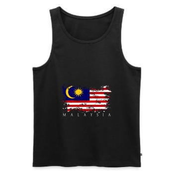 Malaysia Asia Flag Banner People State Country Pride - Men's Premium Organic Tank Top - black - Front - AI Model Male 178 light (178cm)