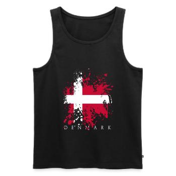 Drapeau Danemark Danemark Dansk Copenhague drapeau - Débardeur bio Premium Homme - noir - Devant - AI Model Male 178 light (178cm)
