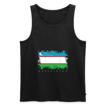 Usbekistan Flagge Fahne Taschkent Staat Asien Volk - Männer Premium Bio Tank Top - Schwarz - Vorne - AI Model Male 178 light (178cm)