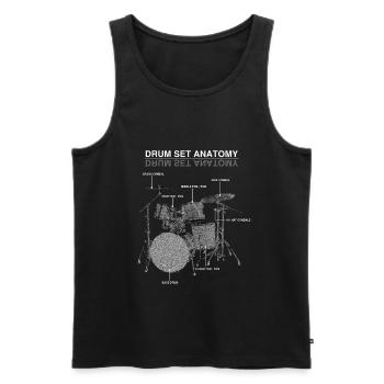 Drum Set Anatomie Drums Schlagzeuger Musiker Band - Männer Premium Bio Tank Top - Schwarz - Vorne - Michal (187cm)