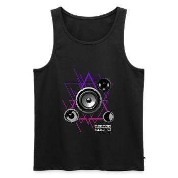 Cadeau de haut-parleur Electro Sound Techno House - Débardeur bio Premium Homme - noir - Devant - Michal (187cm)