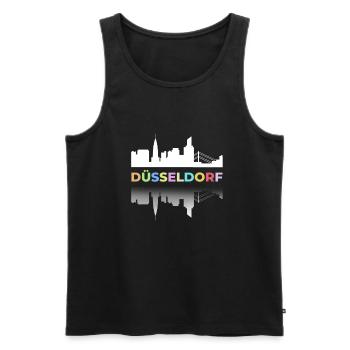 Dusseldorf Colorful Demo German cities Travel Departure - Men's Premium Organic Tank Top - black - Front - Michal (187cm)