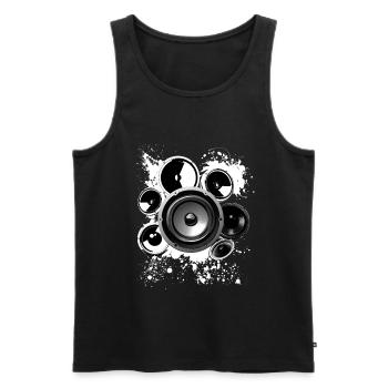 Speaker Lautsprecherbau Hifi Referenzklasse Techno - Männer Premium Bio Tank Top - Schwarz - Vorne - AI Model Male 178 light (178cm)