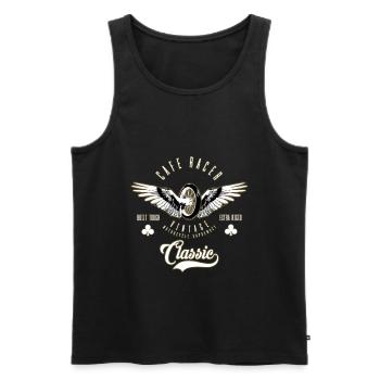 Cafe Racer Vintage Motorrad Classic Motorcycle - Männer Premium Bio Tank Top - Schwarz - Vorne - Michal (187cm)
