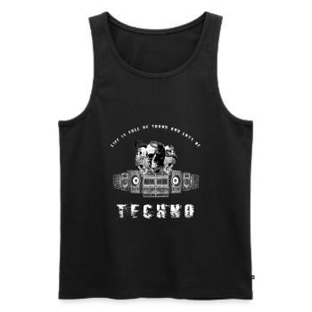Techno Skull Totenkopf Krake Bass Boxen Rave Hard - Männer Premium Bio Tank Top - Schwarz - Vorne - AI Model Male 178 light (178cm)