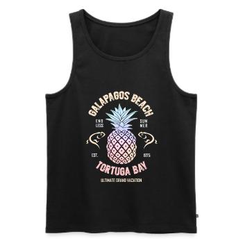 Galapagos Plage Tortuga Bay Ananas vacances voyage - Débardeur bio Premium Homme - noir - Devant - Michal (187cm)