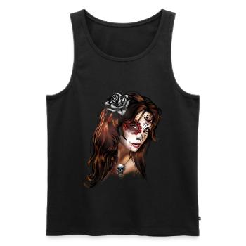 FB2205a - Men's Premium Organic Tank Top - black - Front - AI Model Male 178 light (178cm)
