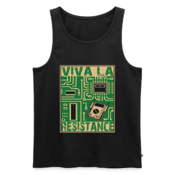 Viva La Resistance Resistance Funny Electronics - Men's Premium Organic Tank Top - black - Front - AI Model Male 178 light (178cm)