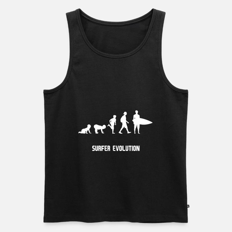 Surfer evolution evolution - Männer Premium Bio Tank Top - Schwarz